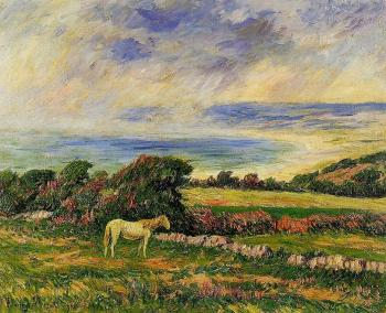 Henri Moret : Horse in a Meadow